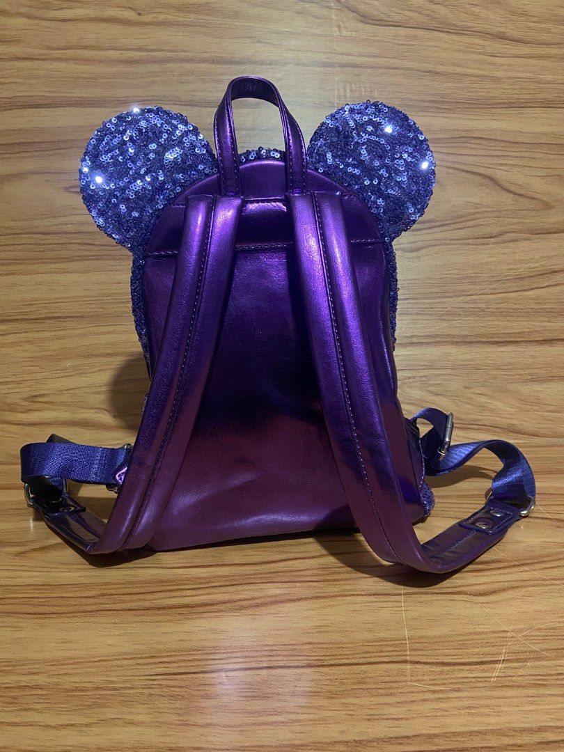Disney Parks Loungefly Purple Potion Sequin Minnie Mouse backpack Women s Fashion Bags Wallets on Carousell
