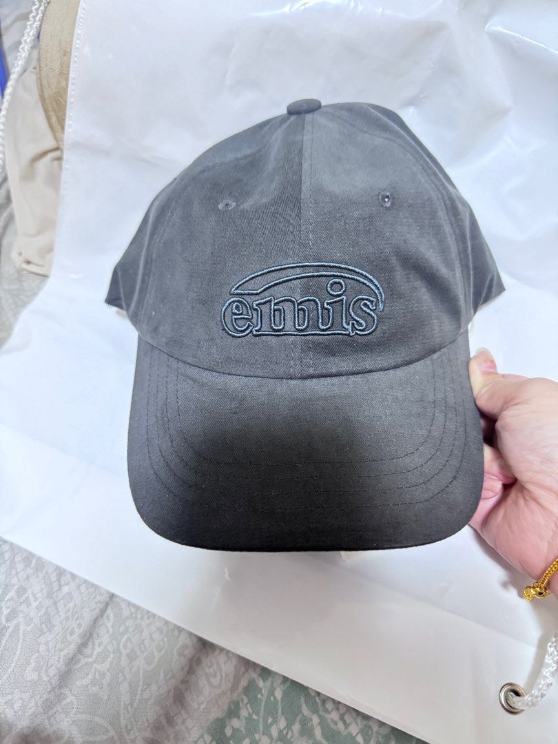 Emis -Cotton Brushed Ball Cap - Charcoal black, Men's
