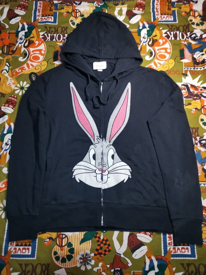 GUCCI BUGS BUNNY ZIPPED HOODIE WITH SEARCHABLE CODE Men s Fashion Coats Jackets and Outerwear on Carousell