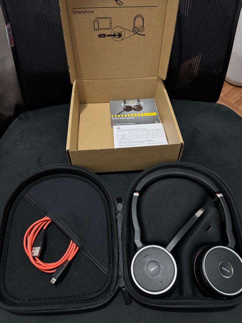 Jabra Evolve 75 - Professional Wireless Headset With Active Noise Cancellation (Category: Headphones & Headsets) located in Quezon City. Submitted by kvnmercado (Listing ID 1335956153, Image 3). Description: Tagged as Brandnew - See condition 9.8/10 Complete with Headset Bag, USB Cable, Box and Manuals Only Issue - Mic is not working and Missing USB Dongle ( Can be connected through BlueTooth / Wire ) Used only for a month. No more warranty lost 