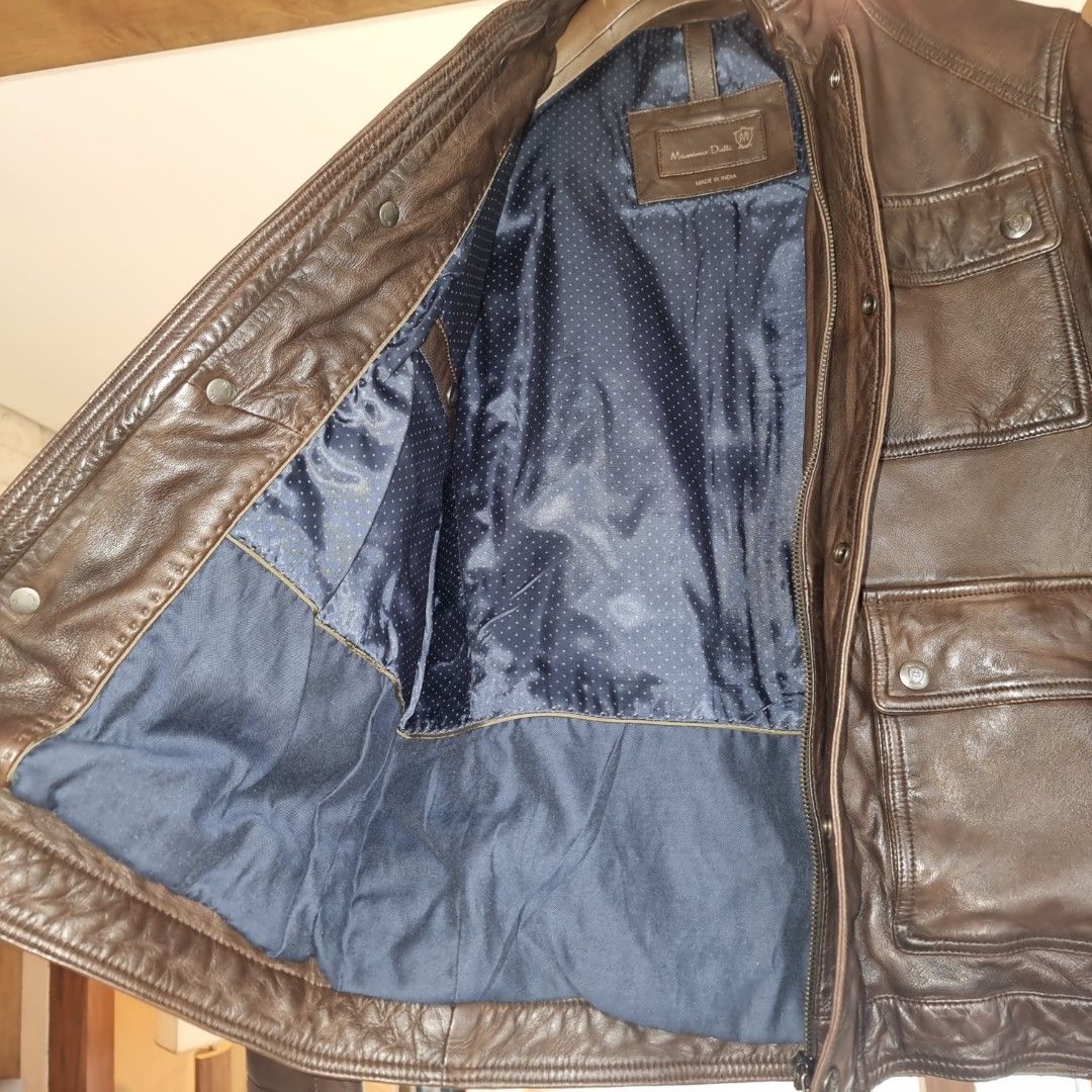 Massimo Dutti Men's Leather Jacket (Category: Coats, Jackets and Outerwear) located in Manila. Submitted by goldentree_d5928f (Listing ID 1335883820, Image 3). Description: This Genuine Leather Jacket bought in Massimo Dutti, Barcelona, Spain is a natural classic. The style which was used by pilots back in the 50's and 60's. Always buy original leather and not those synthetic leatherette that will crack easily and just waste your money. Brand: Ma