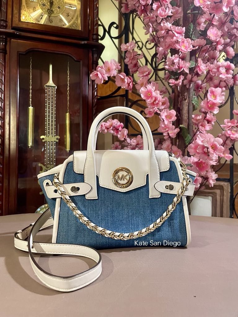 Michael michael kors carmen small logo and leather belted satchel new arrivals