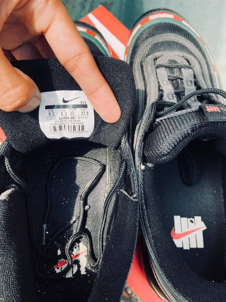 Nike Air Max 97 Undefeated Black size EUR 43 27 5 cm Fesyen Pria Sepatu Sneakers di Carousell