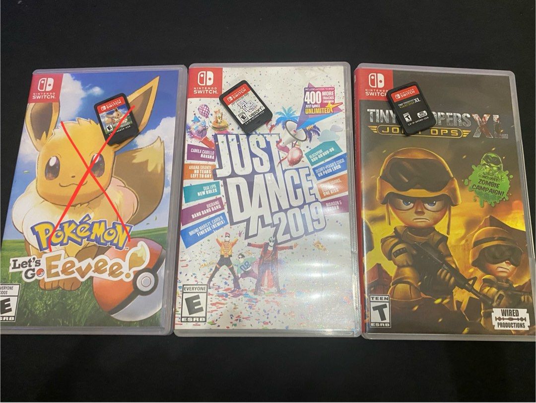 TINY TROOPER Nintendo Switch (Category: Nintendo) located in Mandaluyong City. Submitted by kinakose (Listing ID 1335645568, Image 2). Description: LET’S GO EEVEE - ₱1,500 (SOLD) Just Dance 2019 - ₱800 (SOLD) Tiny troopers XL - ₱1,700 .