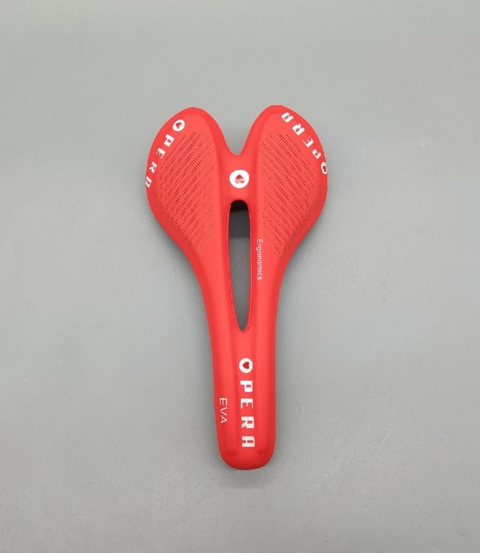 Opera Mountain Bike Full Carbon Full Covered Real Leather Seat Cushion Red Black