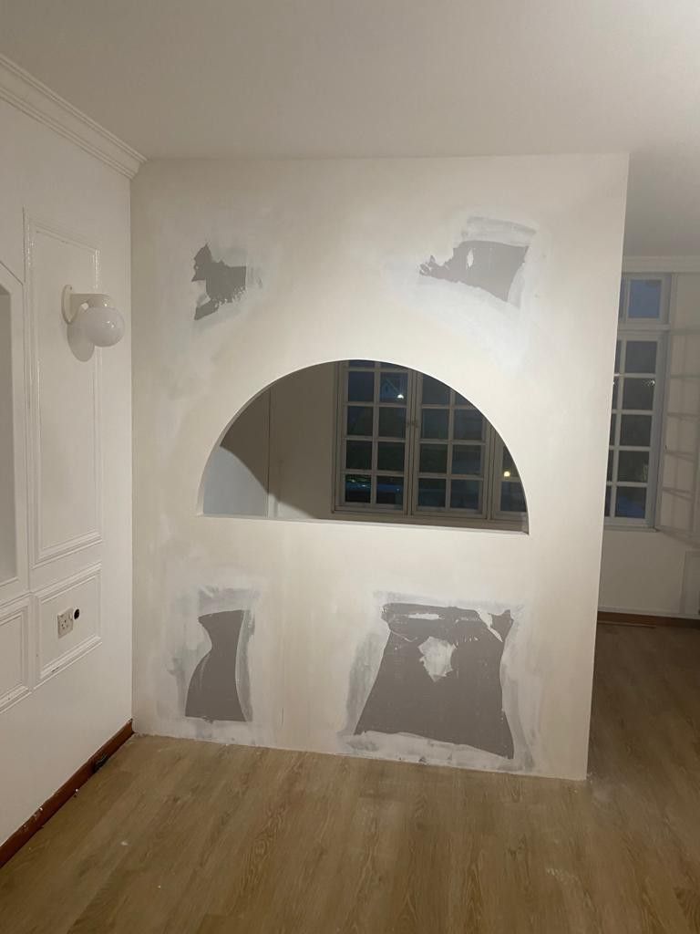 Partition wall,Dry wall,Arch & curve feature wall,Room divider,TV mounted Partition wall, Partition wall with door installation, Plastering & painting.62863092803715111