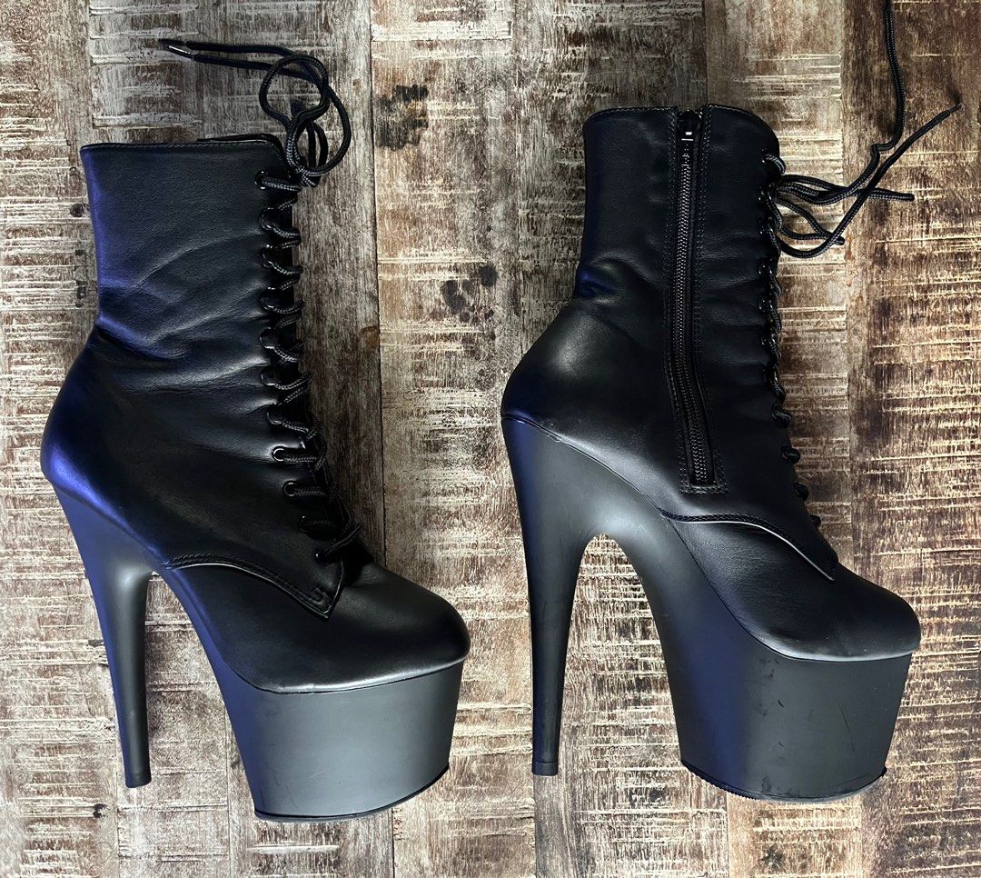 Pleasers ADORE 1020 Black GENUINE LEATHER US7 (Category: Heels) located in Antipolo. Submitted by rrraves (Listing ID 1335922957, Image 1). Description: Pleasers 7" ADORE 1020 in luxurious Black GENUINE LEATHER. Size US7 EU37 (fits US 6 to 6.5) Excellent LIKE NEW condition! Used in just 3 classes. What's the difference between real leather and synthetic? Leather is so much more comfortable. 🥰 A new pair will set you back ₱9500 including shipping