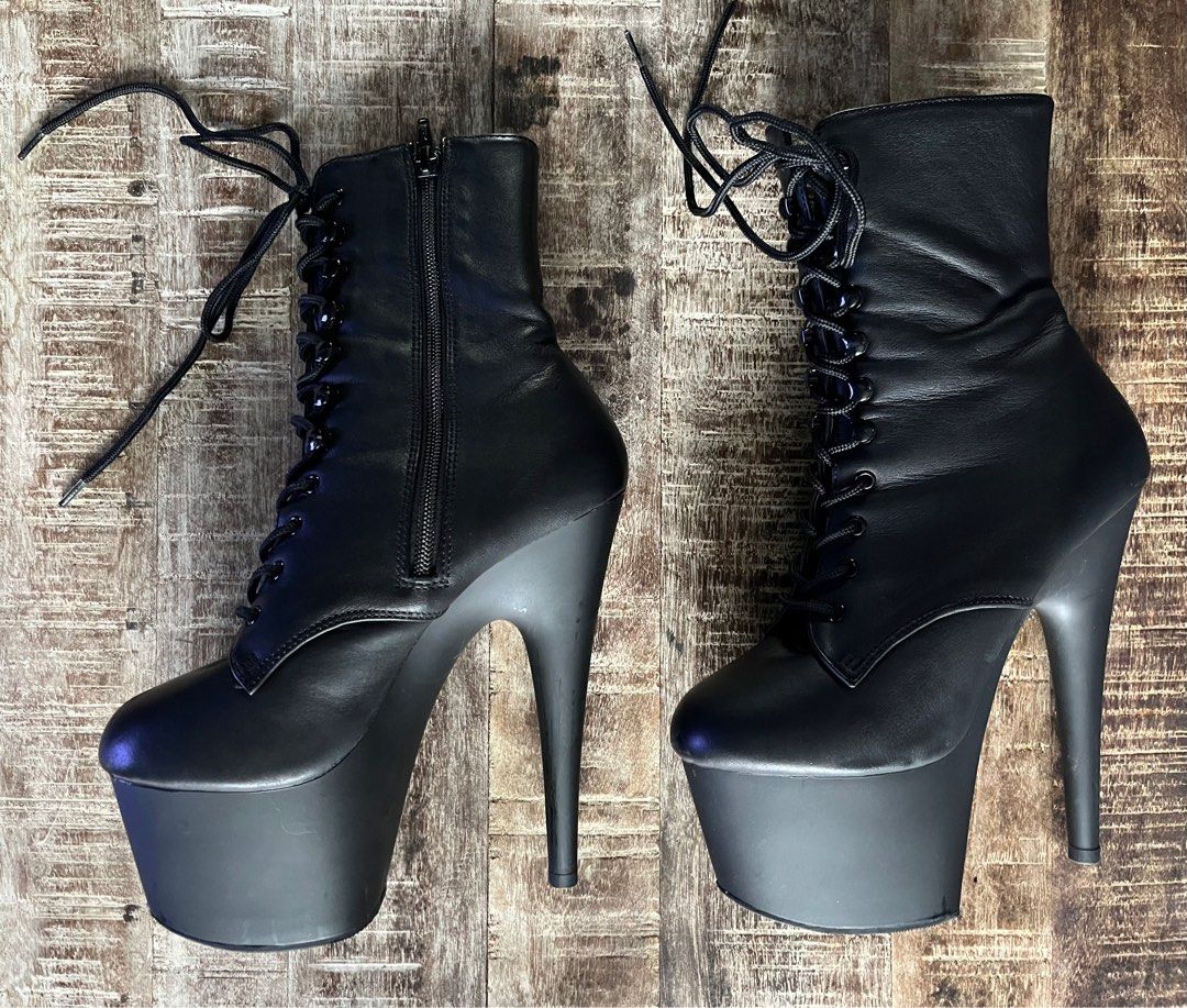 Pleasers ADORE 1020 Black GENUINE LEATHER US7 (Category: Heels) located in Antipolo. Submitted by rrraves (Listing ID 1335922957, Image 2). Description: Pleasers 7" ADORE 1020 in luxurious Black GENUINE LEATHER. Size US7 EU37 (fits US 6 to 6.5) Excellent LIKE NEW condition! Used in just 3 classes. What's the difference between real leather and synthetic? Leather is so much more comfortable. 🥰 A new pair will set you back ₱9500 including shipping