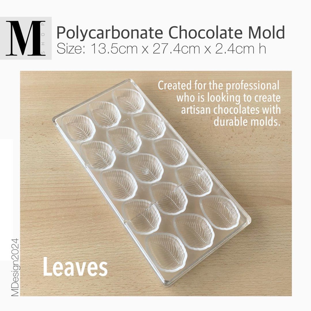 Polycarbonate Chocolate / Candy Mold (Category: Bakeware) located in Manila. Submitted by mshopmla (Listing ID 1335808763, Image 3). Description: Polycarbonate Chocolate / Candy Mold Size 13.5cm x 27.4cm x 2.4cm ht. Created for the professional who is looking to create artisan chocolates with durable molds. Create fine detail and design to your molded chocolates and truffles. Polycarbonate material will not warp or flex, lasting a lifetime. Use f
