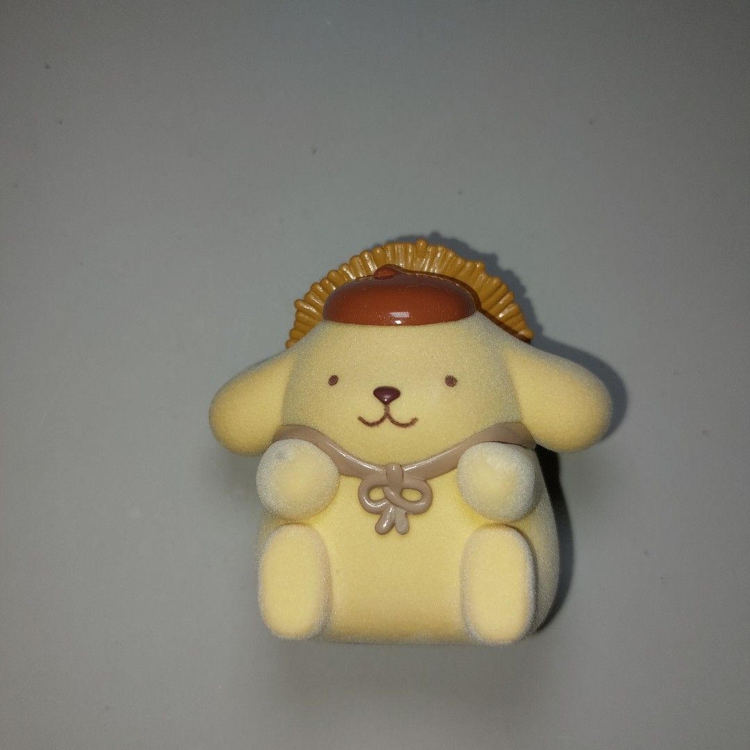 Pompompurin figure (Category: Designer & Blind Box Toys) located in Valenzuela. Submitted by allsortsathings.mnl (Listing ID 1335929095, Image 2). Description: BRAND NEW Miniso Sanrio Pompompurin Figure with box and foil (complete accesories) LOC: Metro Manila MOP:Gcash.