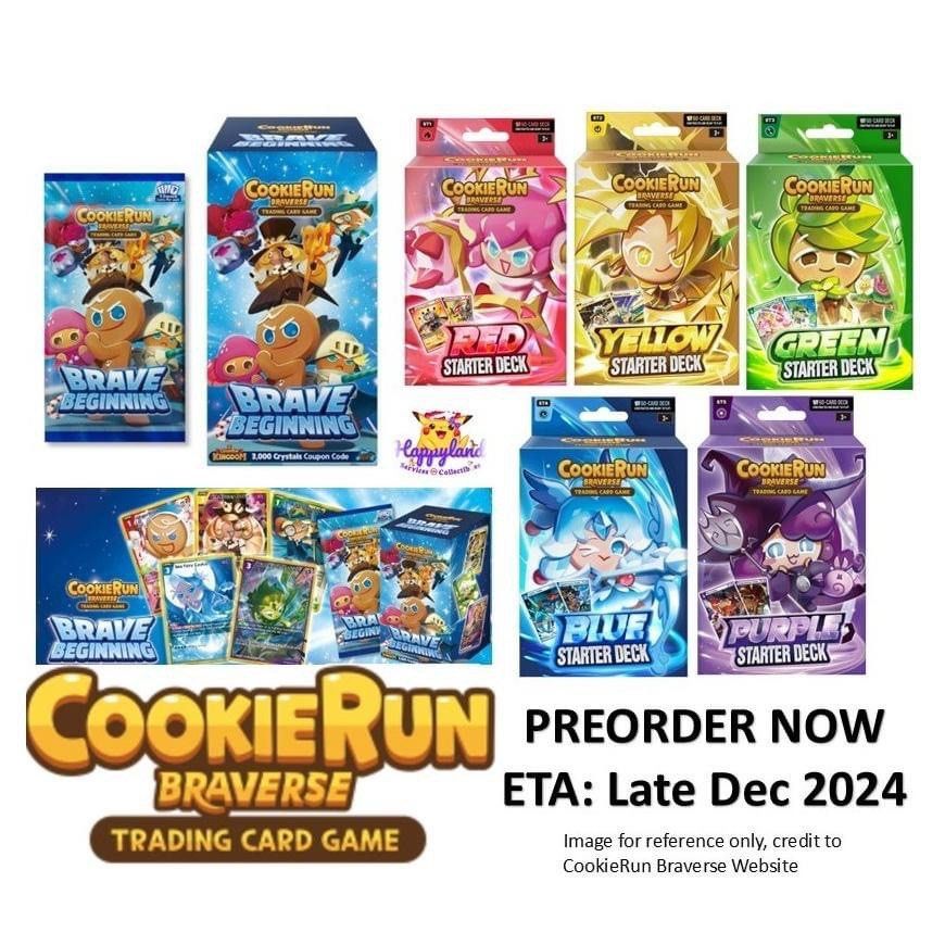 Preorder) CookieRun Braverse Booster Box Braverse Begining & Starter Decks  (ST-01 Red) (ST-02 Yellow) (ST-03 Green) (ST-04 Blue) (ST-05 Purple),  Hobbies & Toys, Toys & Games on Carousell
