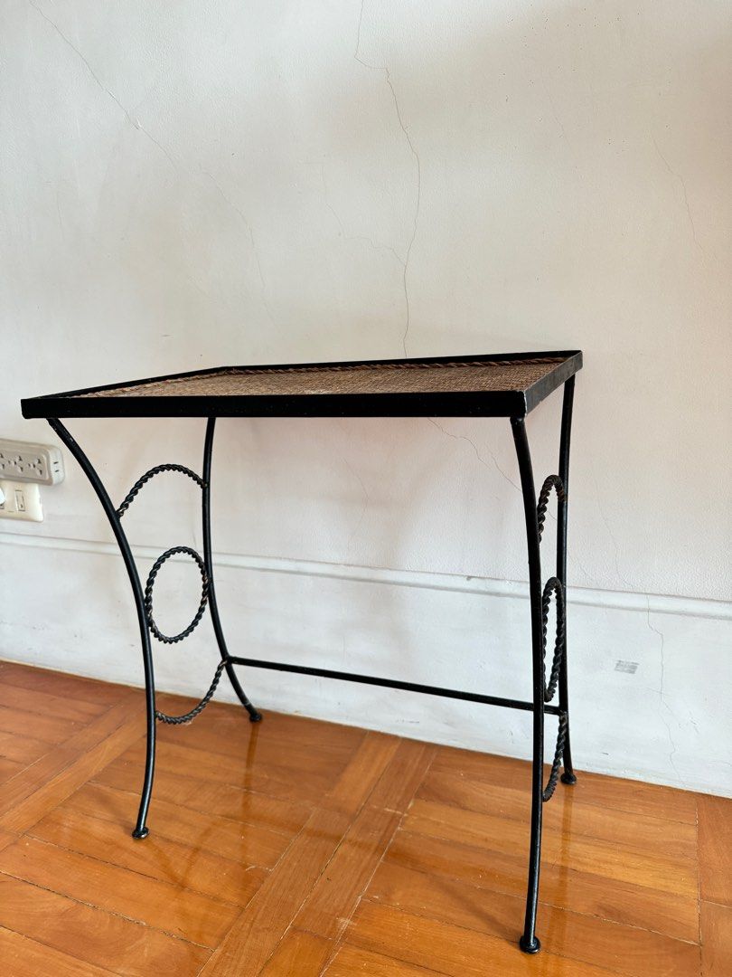 Rattan Metal Mini Side Table (Category: Tables & Sets) located in Paranaque City. Submitted by _moonshop (Listing ID 1335843039, Image 3). Description: Dimensions: Length 18” Width 12” Height 19.5”.