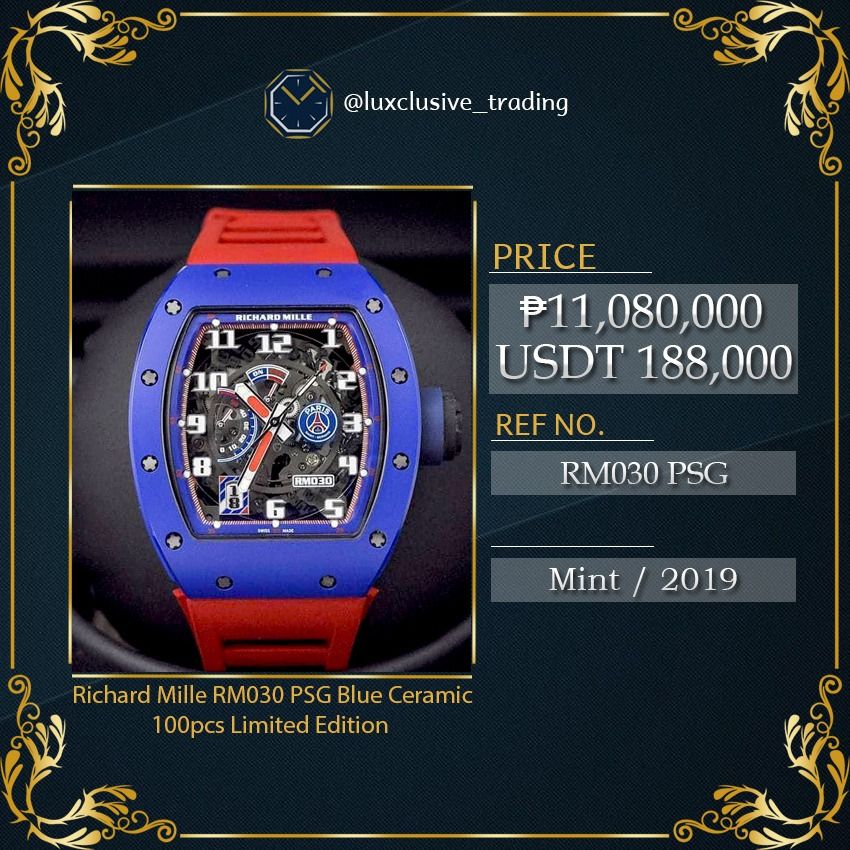 Richard Mille RM030 PSG Blue Ceramic 100 Pcs Limited Edition