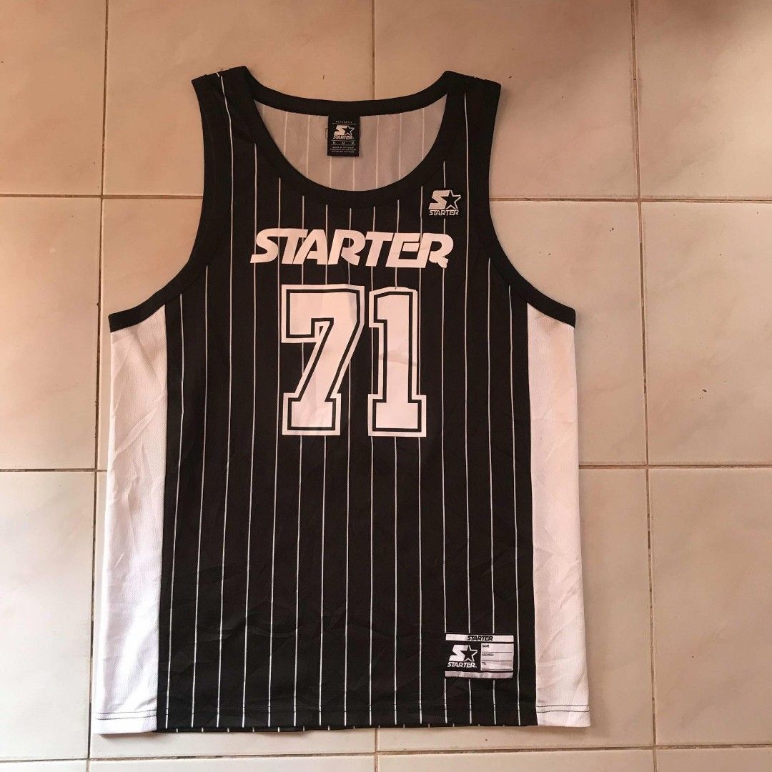 Starter jersey 🥵 (Category: Activewear) located in Jinoba-an. Submitted by eegiboy (Listing ID 1335839205, Image 2). Description: Wts: Starter jersey 🥵 Medium size Dimes:20/28 Excellent as new na sana 🥰 Issue: see last pic 😉( sa bandang letter r at sa 1 na print ) minimal lang 😘 500plussf Dm me if interested 📩 Thankyou🙏😇.