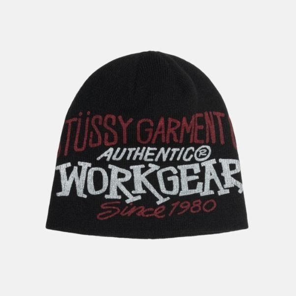STUSSY SKULLCAP WORKGEAR PRINT 毛帽塗鴉字體針織帽冷帽男女