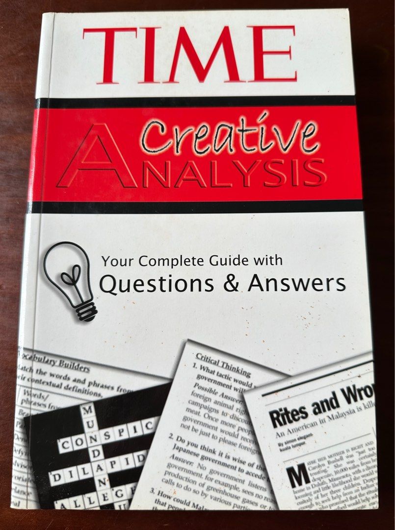 TIME Creative Analysis (Category: Assessment Books) located in Singapore. Submitted by nginc (Listing ID 1335789604, Image 1). Description: Your complete guide with questions and answers .