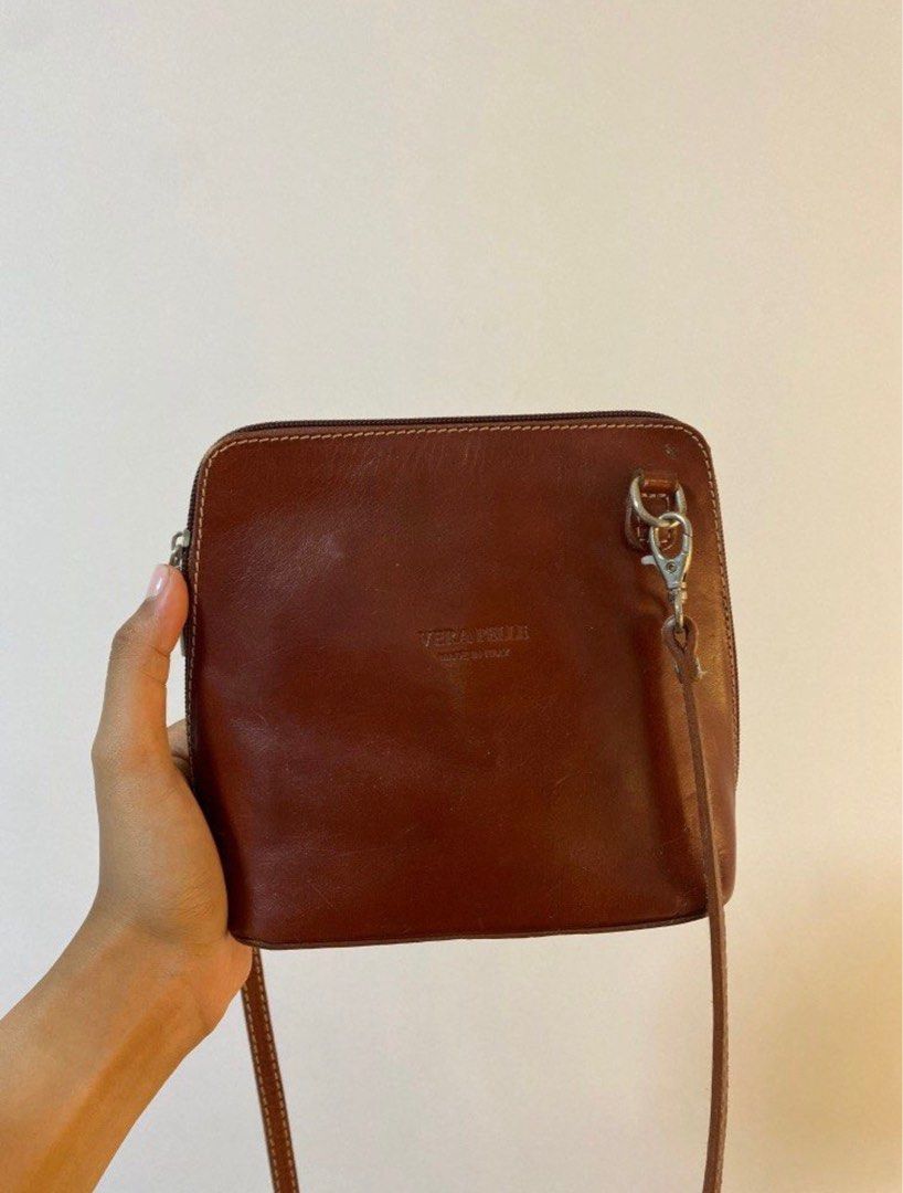 Vera Pelle Italian Leather Cross Body Bag