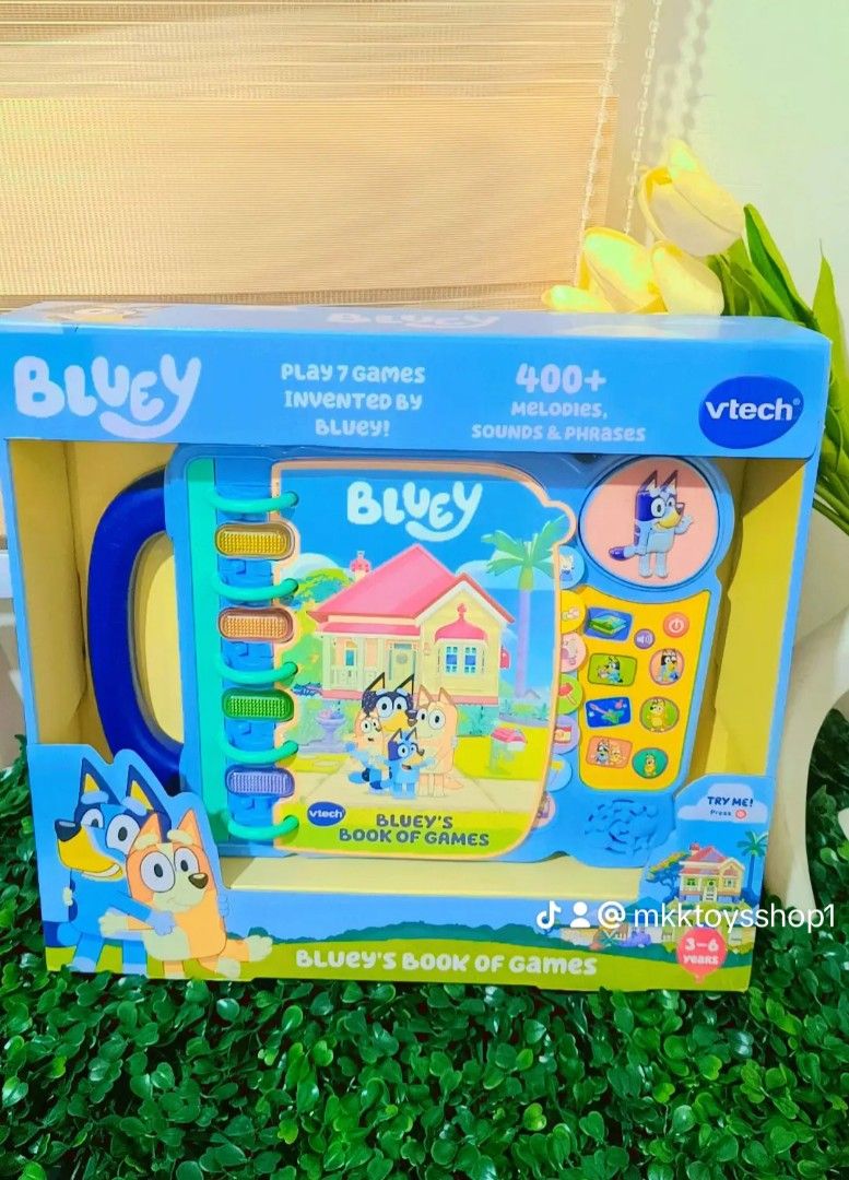 Vtech Bluey Book of Games (Category: Children's Books) located in Quezon City. Submitted by mhoniqvela04 (Listing ID 1335896174, Image 1). Description: VTECH BLUEY'S BOOK OF GAME💙🩵💙 Sobrang bongga sa features with 400+ sounds‼️ Guaranteed Original💯 Brandnew✅ 100% Working✅ No issue✅ Actual Pic posted✅ What you see is what you get‼️.