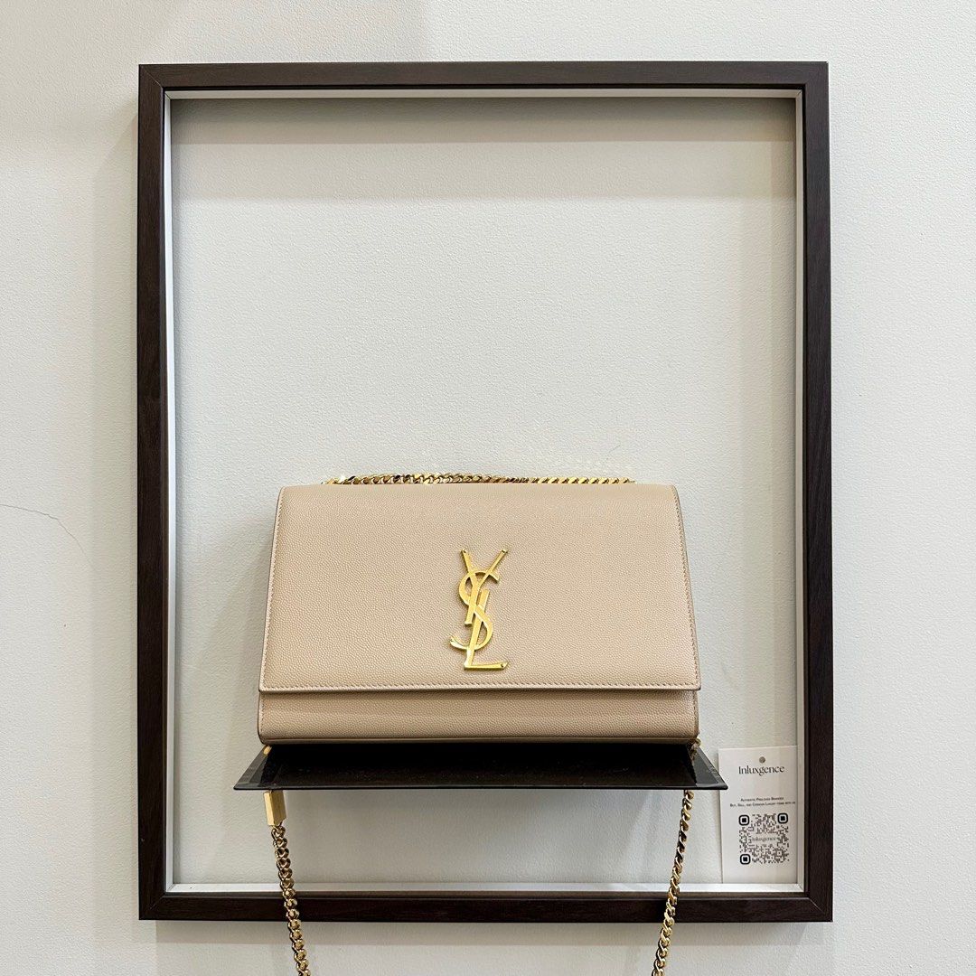 YSL Medium Kate Beige Grained Leather GHW Luxury Bags Wallets on Carousell