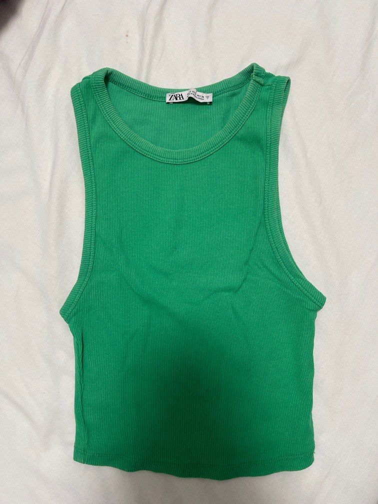 Zara Green Racerback Tank Top (Category: Sleeveless) located in Pasig City. Submitted by preloved_bysoph (Listing ID 1335838430, Image 1). Description: .