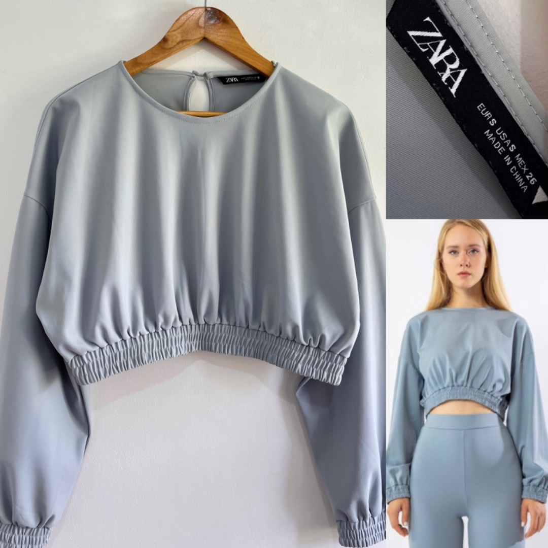 Zara neoprene effect sweatshirt clearance