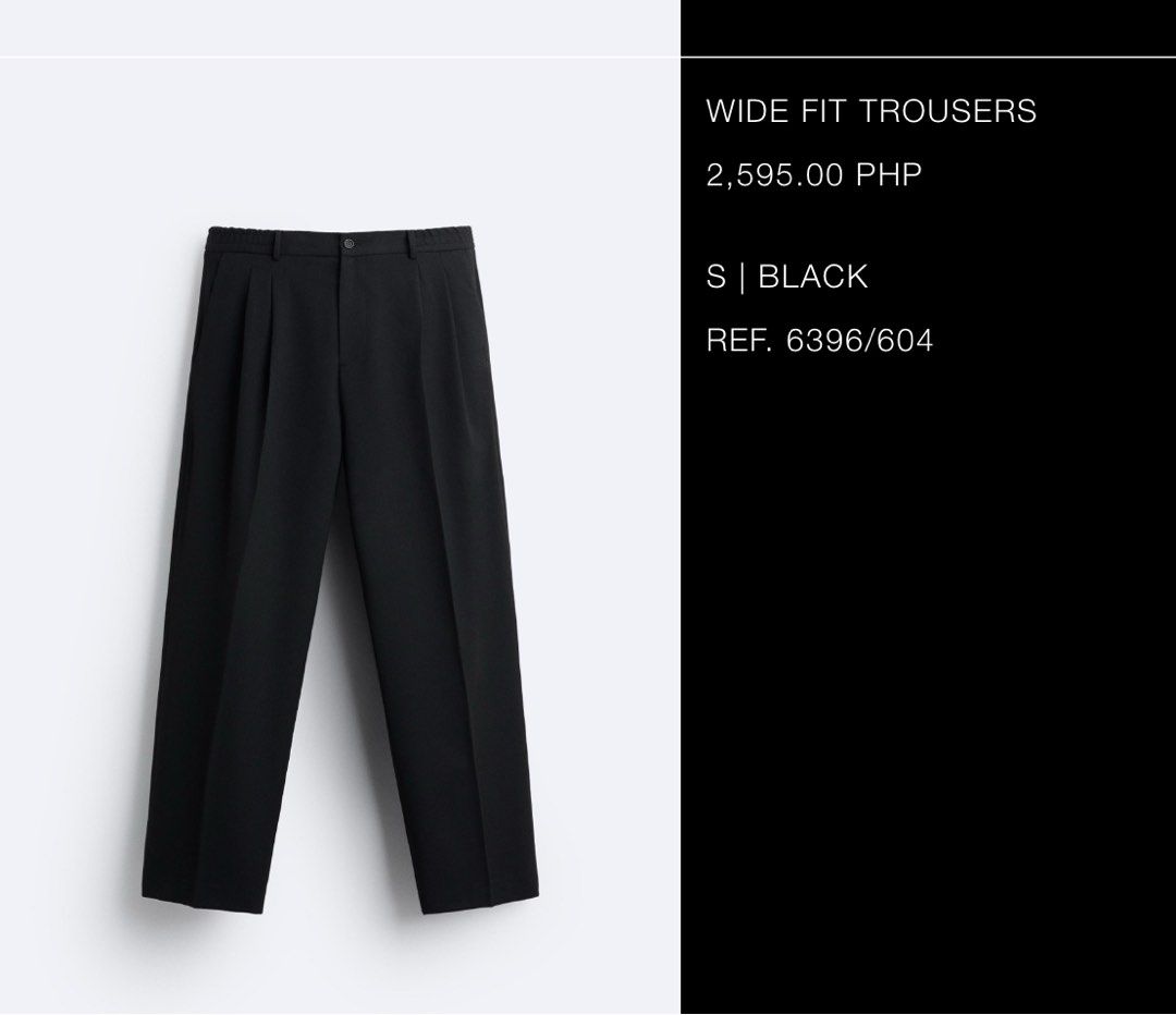 ZARA WIDE PANTS (Category: Trousers) located in Bacolod City. Submitted by luxepapi (Listing ID 1335940840, Image 2). Description: BNWT Bought from zara Size 30 waist Price nego.