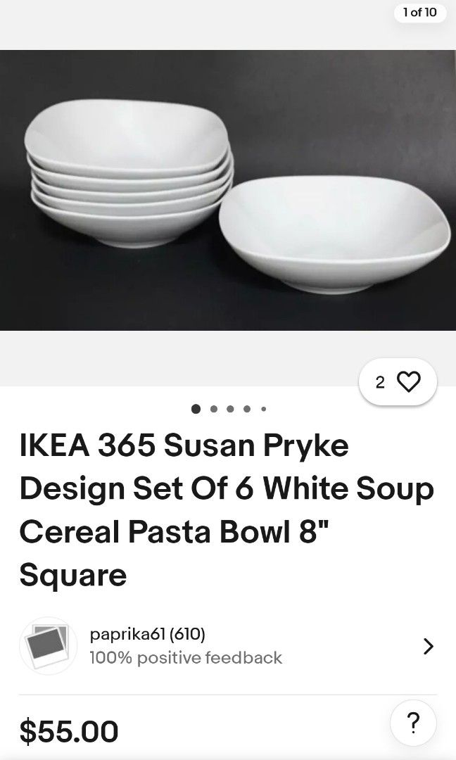 Ikea 365+ Susan Pryke Square Rounded Deep Plates bowls