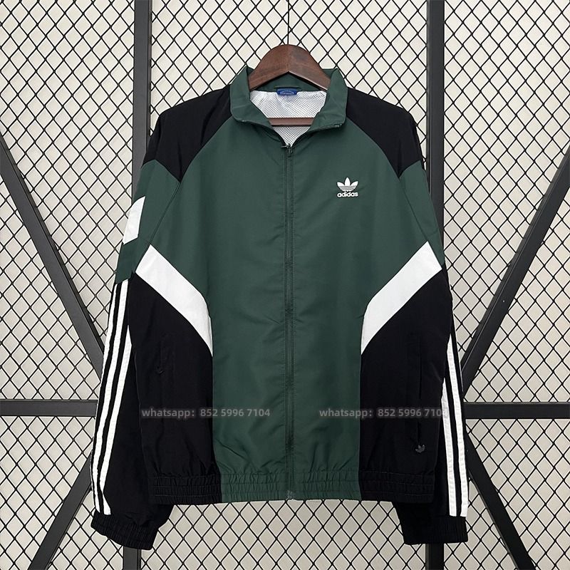 Adidas Originals 24 25 Windbreaker Jacket Dark Green Black Players name and number can be customize