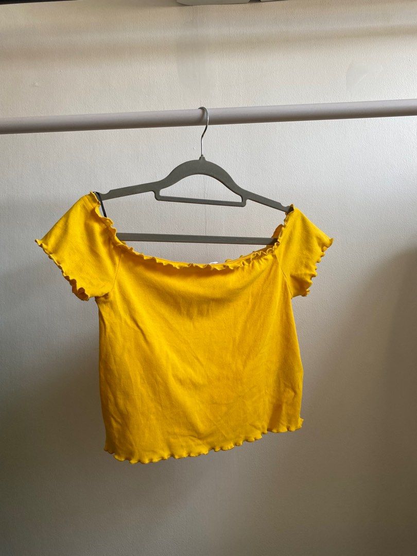 H&m yellow off shoulder top deals