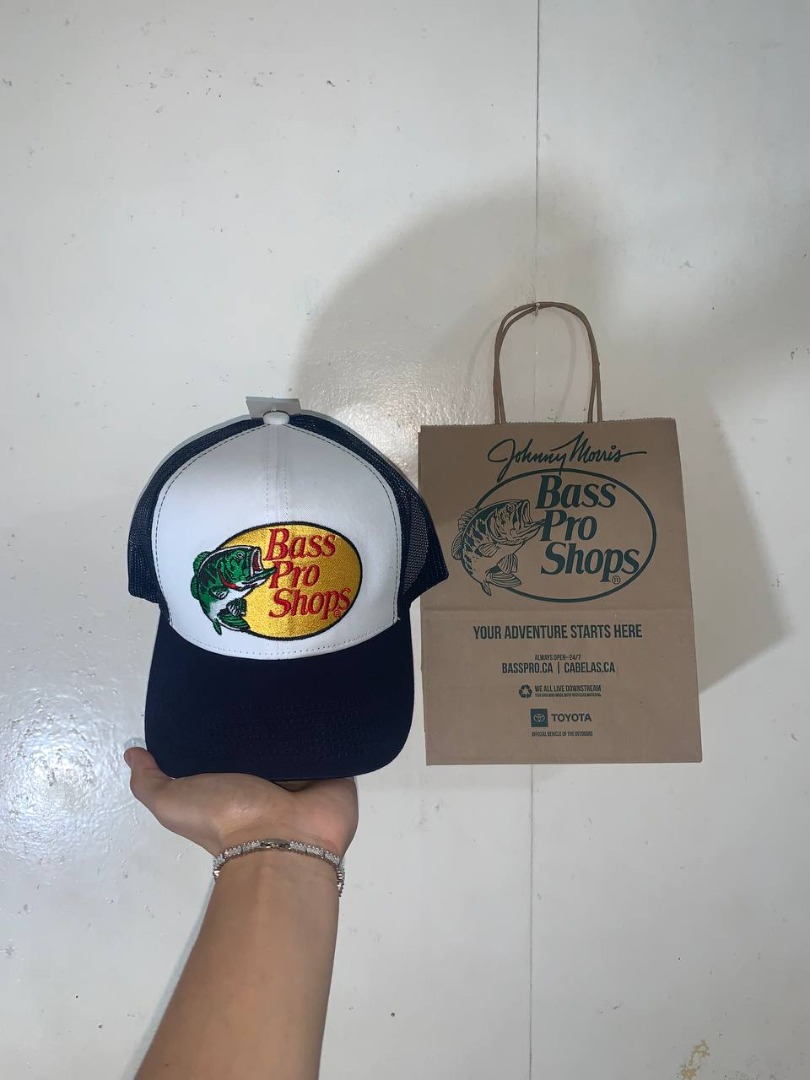 AUTHENTIC BASS PRO SHOP EMBROID NET CAP IN NAVY COLORWAY, Men's Fashion ...