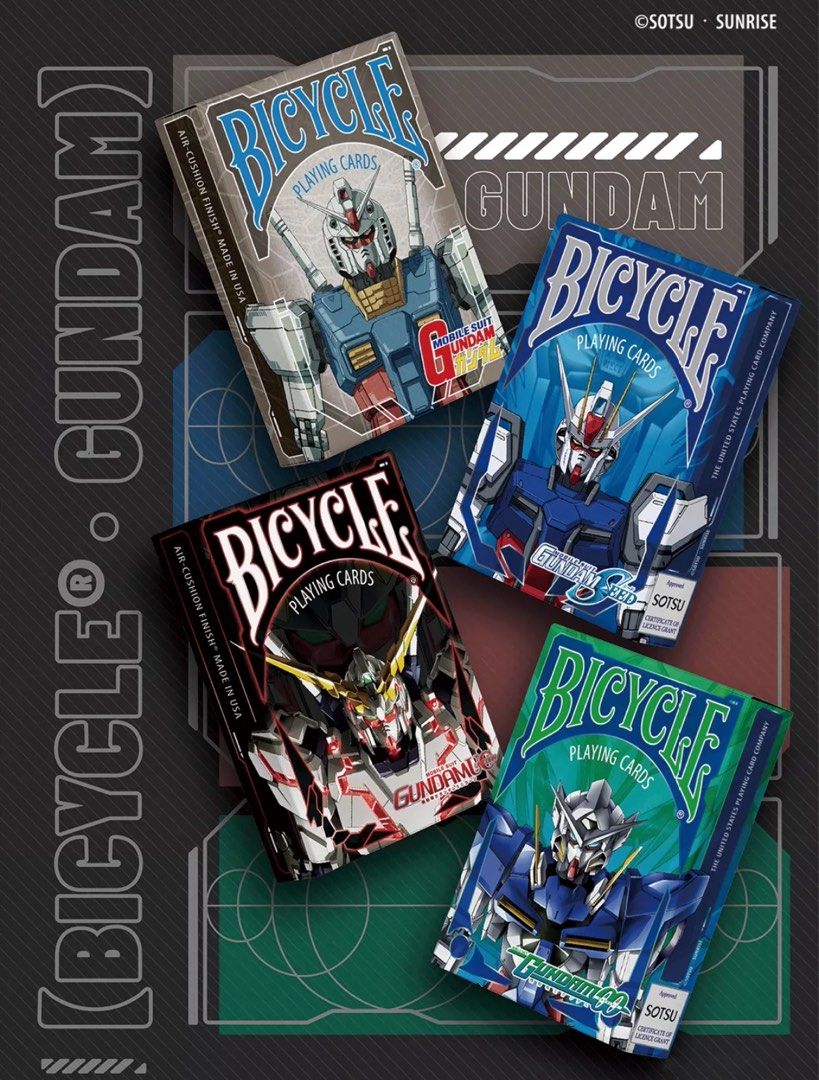 Bicycle x Gundam Playing Cards Set, Hobbies & Toys, Toys & Games