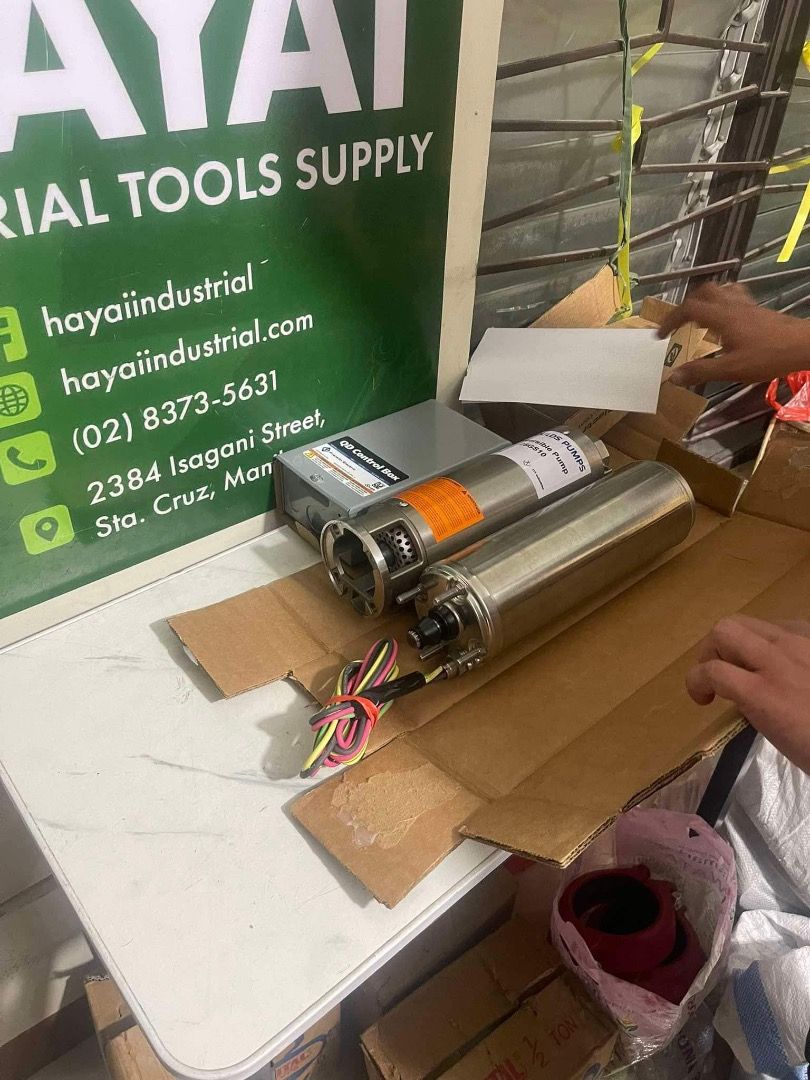 DEEPWELL SUBMERSIBLE PUMP (Category: Construction Tools & Equipment) located in Caloocan City. Submitted by joven_hayai (Listing ID 1336020199, Image 3). Description: item: Deepwell submersible pump wt motor Specs: 1hp 1phase wt control box HAYAI INDUSTRIAL TOOLS SUPPLY 📍Pin loc: Hayai Industrial Tools Supply 2384 Isagani Street, Sta. Cruz, Manila At Hayai Industrial Tools Supply, we're more than just fast. For assistance with your industrial, h