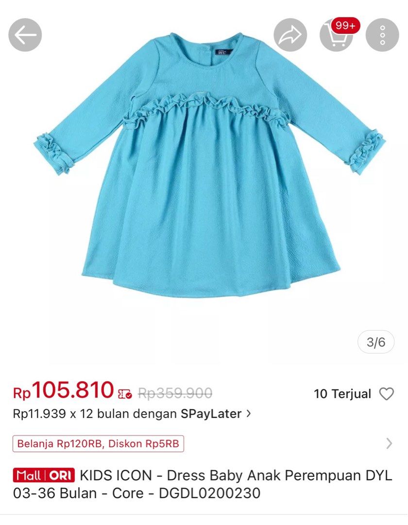 Dress Baju Atasan Baby Anak Perempuan ide kado ultah baju raya lebaran