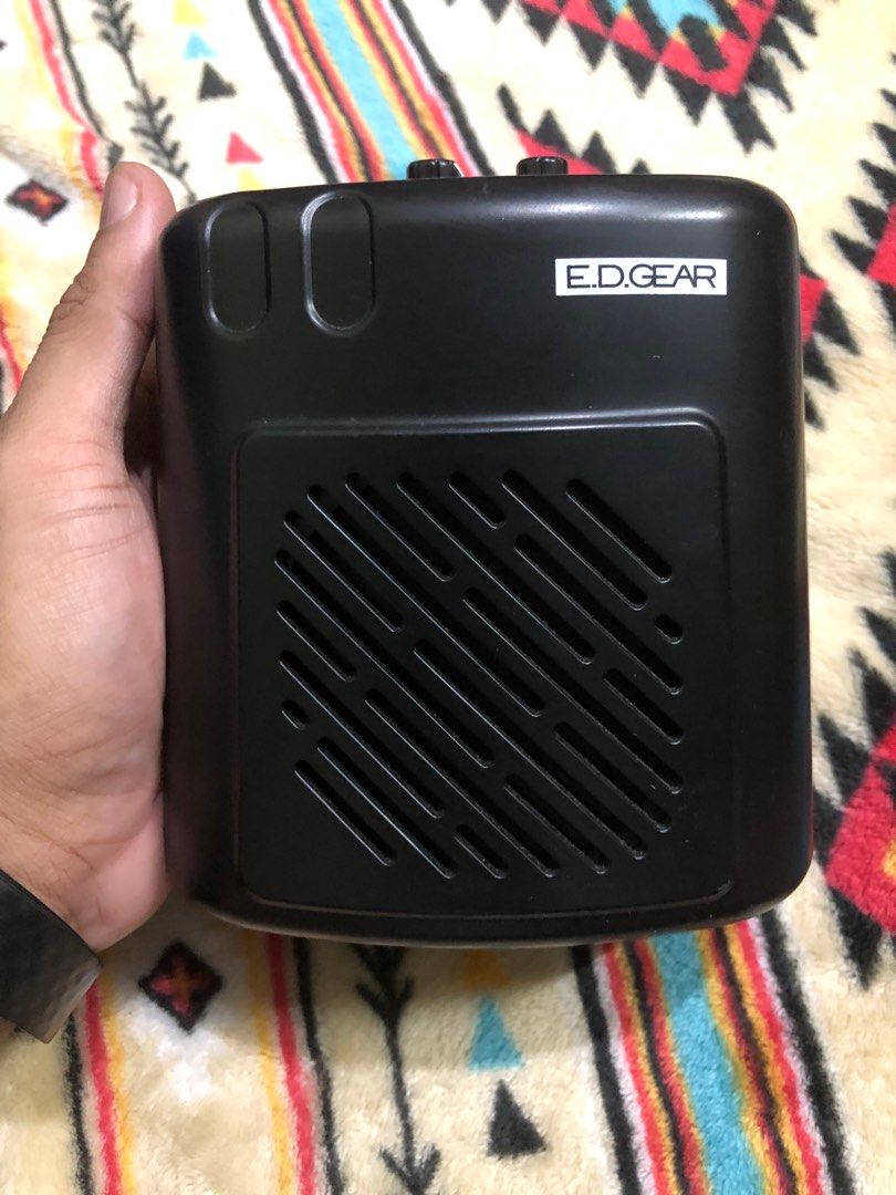 ED gear belt clip on mini guitar amplifier (Category: Musical Instruments) located in Quezon City. Submitted by markgolveo (Listing ID 1336004809, Image 1). Description: ED gear belt clip on mini guitar amplifier Tested working good sound output for its size 9v bar size battery operated Can be plugged on its side if you have an adapter for desktop table ise.