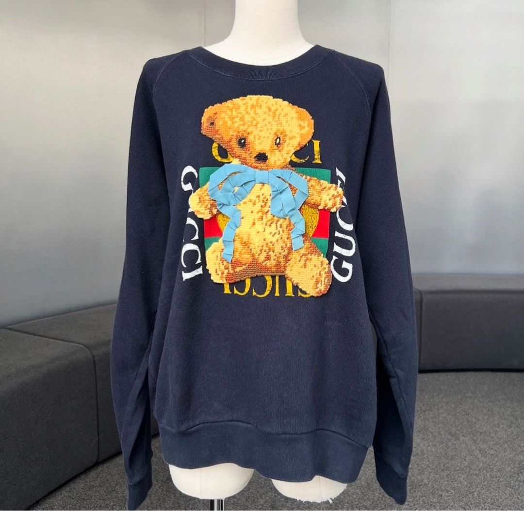 Gucci Bear Sweater Navy blue Women s Fashion Tops Other Tops on Carousell