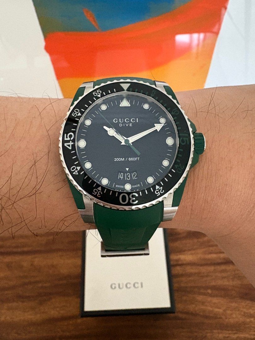 Gucci Dive 40mm Stainless Steel and Rubber Watch
