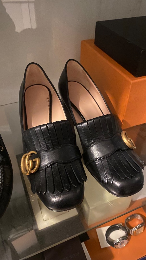 Gucci Marmont Black GG Leather Loafers Size EU 37 US 7 womens Luxury Sneakers Footwear on Carousell
