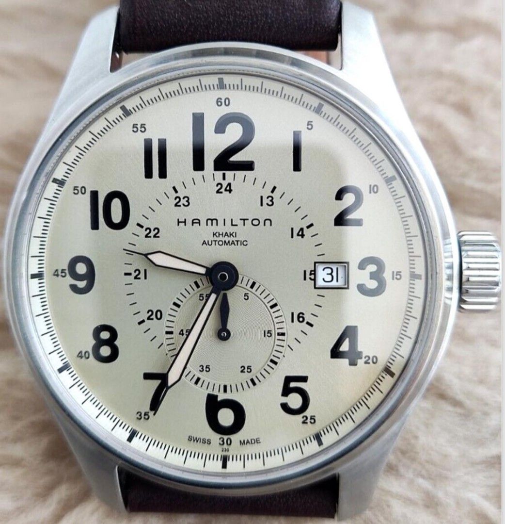HAMILTON Khaki FIELD OFFICER Automatic H706550 Champagne Dial SS 44mm MENS Watch Luxury Watches on Carousell