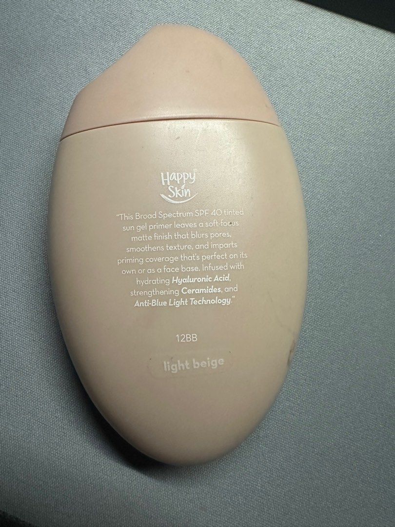 Happy Skin Tinted Gel Primer (Category: Makeup) located in Quezon City. Submitted by vyutrik (Listing ID 1335987235, Image 2). Description: Shade: Light Beige Bought for 1k+ Used twice only. Payment first basis. The buyer is also responsible for arranging either pick-up or their preferred shipping service. .