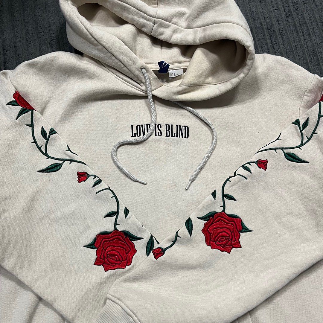 H M Hoodie Rose Men s Fashion Tops Sets Hoodies on Carousell
