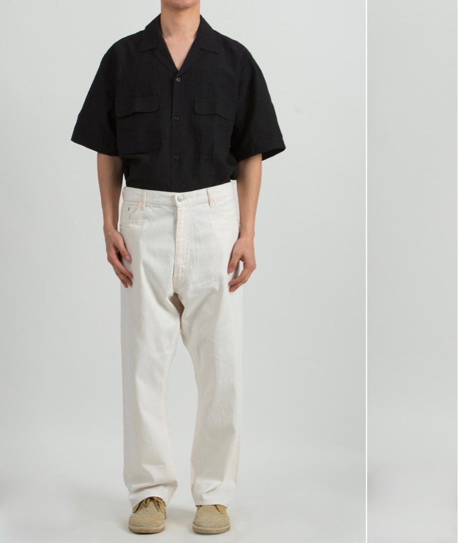 KAPTAIN SUNSHINE BUCKLEBACK 5PKT DENIM PANTS WHITE, 他的時尚, 褲子