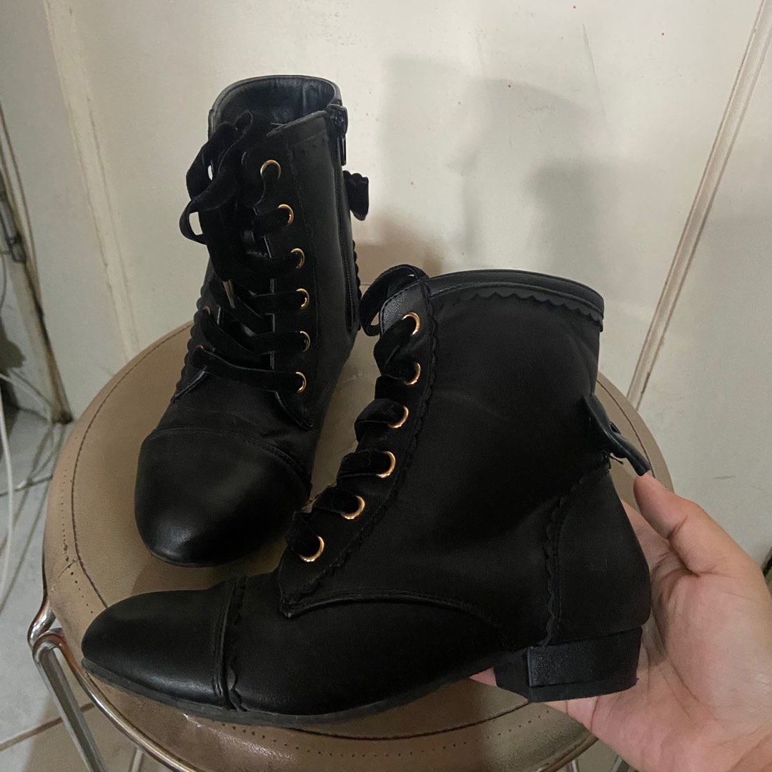Kids black combat boots sale