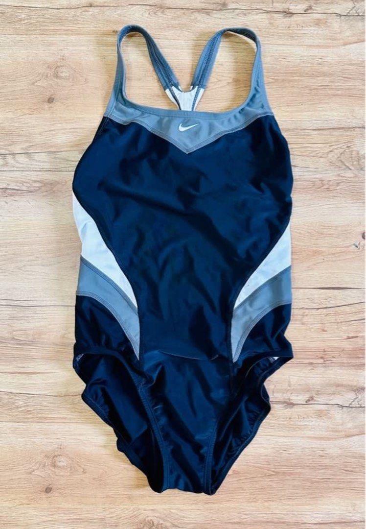 L Nike Women s Victory Color Block Power Back Tank Swimsuit Black Women s Fashion Swimwear Bikinis Swimsuits on Carousell