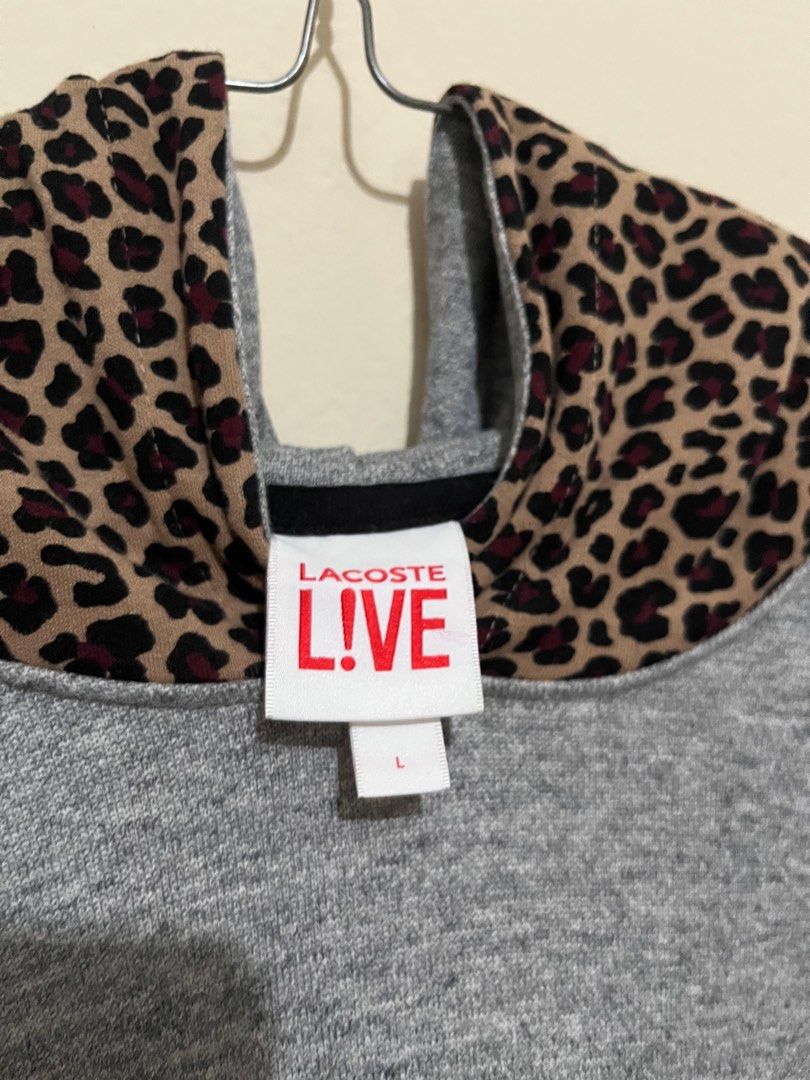 Lacoste Live hoodie leopard original Fesyen Pria Pakaian Baju Luaran di Carousell