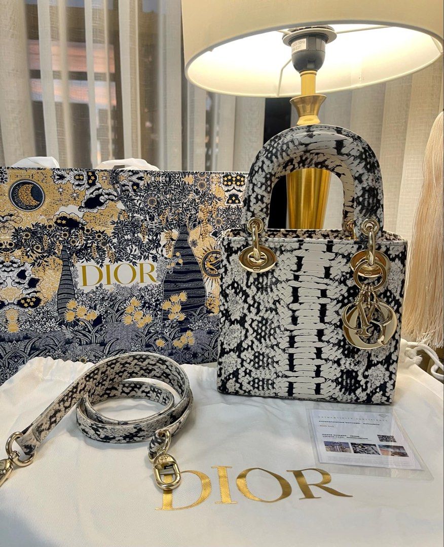 Lady dior Mini python. Auth w entrupy Luxury Bags Wallets on Carousell
