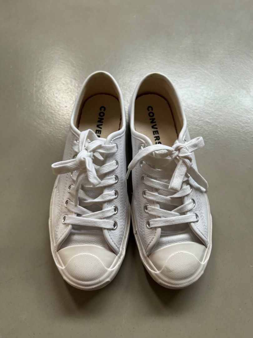 Lightly used Converse white leather sneakers UK 3.5 US 5.5 EU 36 Women s Fashion Footwear Sneakers on Carousell