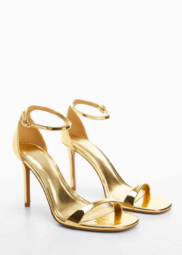 Mango gold heels best sale