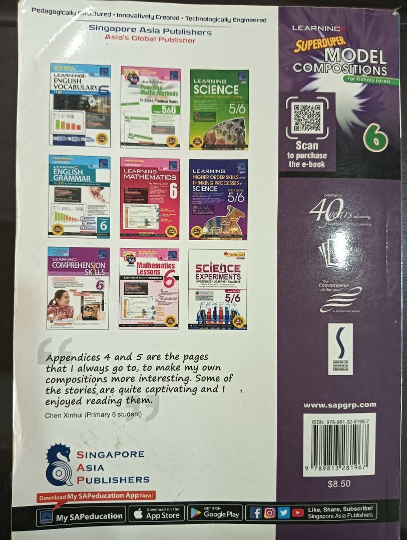 Model Compositions (Category: Assessment Books) located in Singapore. Submitted by youg0tit (Listing ID 1336033188, Image 2). Description: PSLE English Assessment Book Ideas Bank for Writing Good compositions in PSLE.