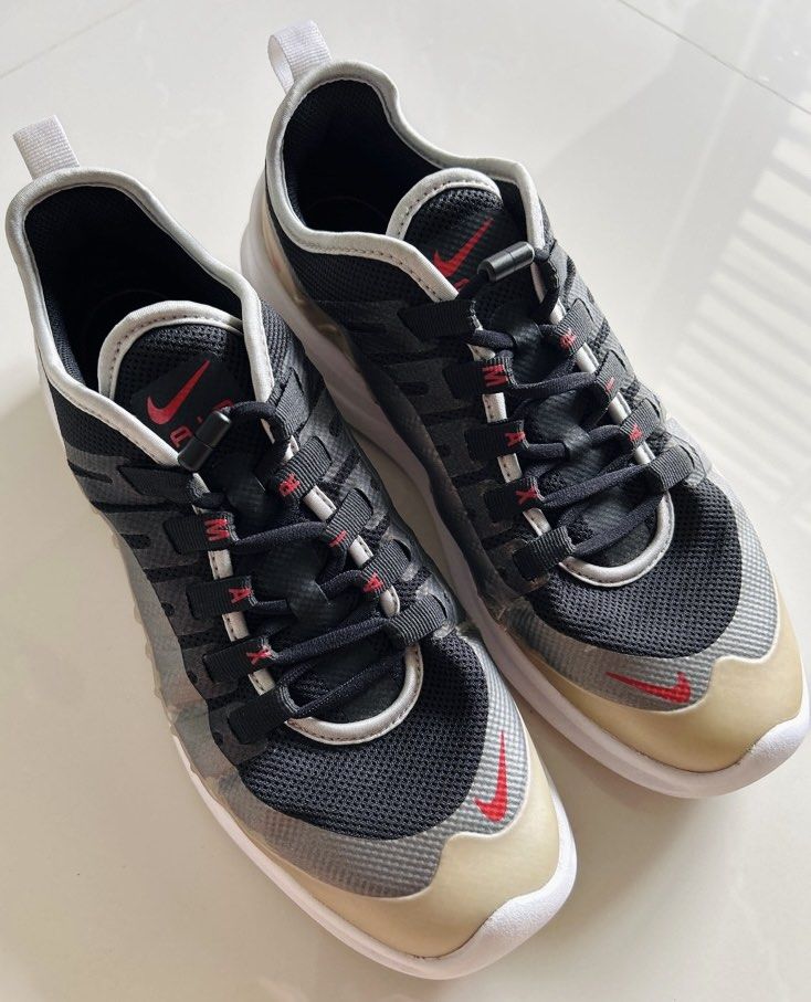 Nike men's air max axis shoes red/platinum/black hot sale