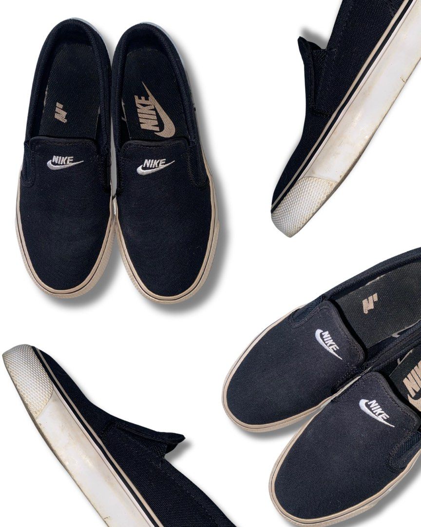 Nike toki slip on black sale